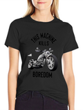 Motorcycle Kills Boredom Graphic T-Shirt