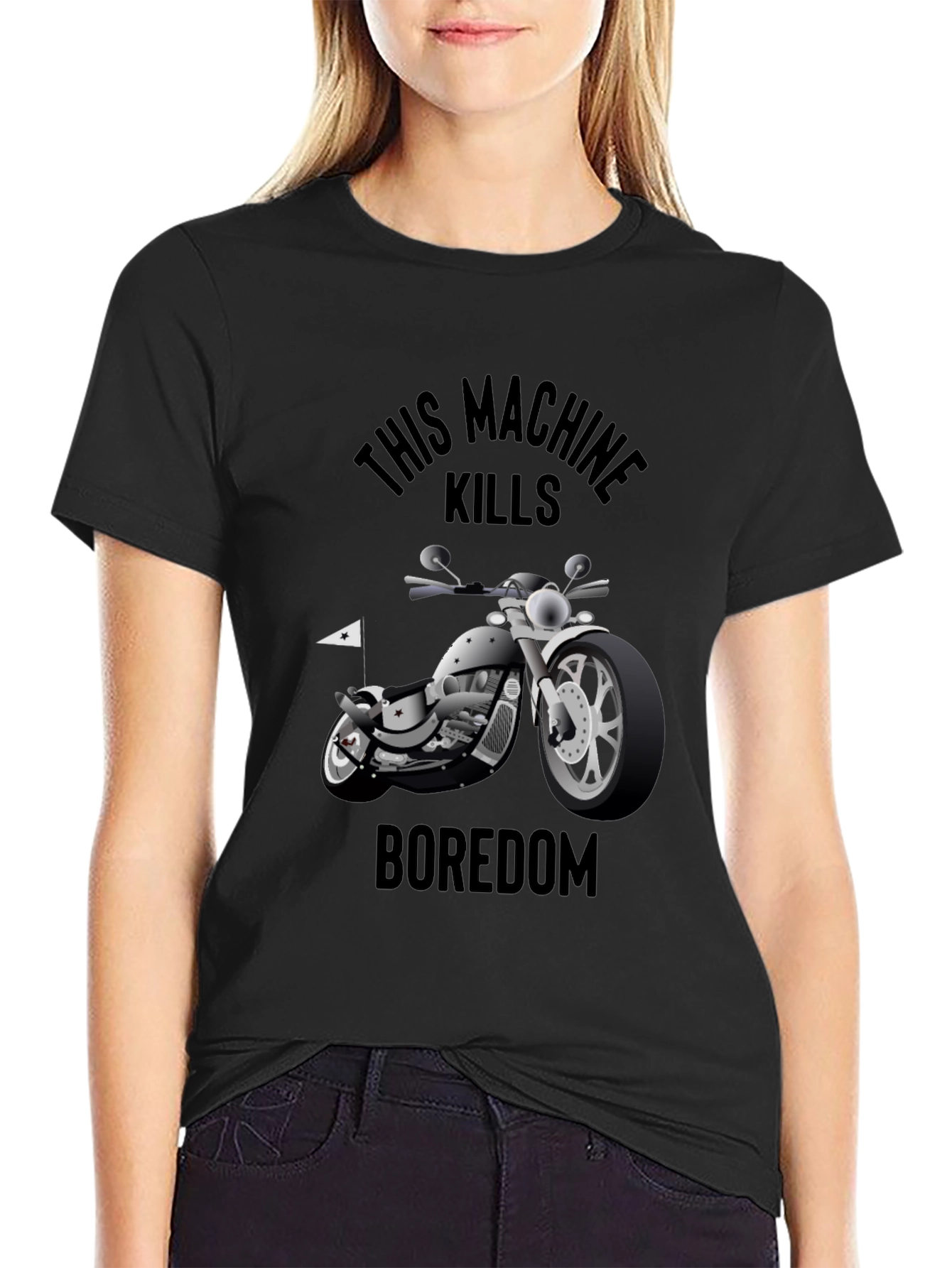 Motorcycle Kills Boredom Graphic T-Shirt