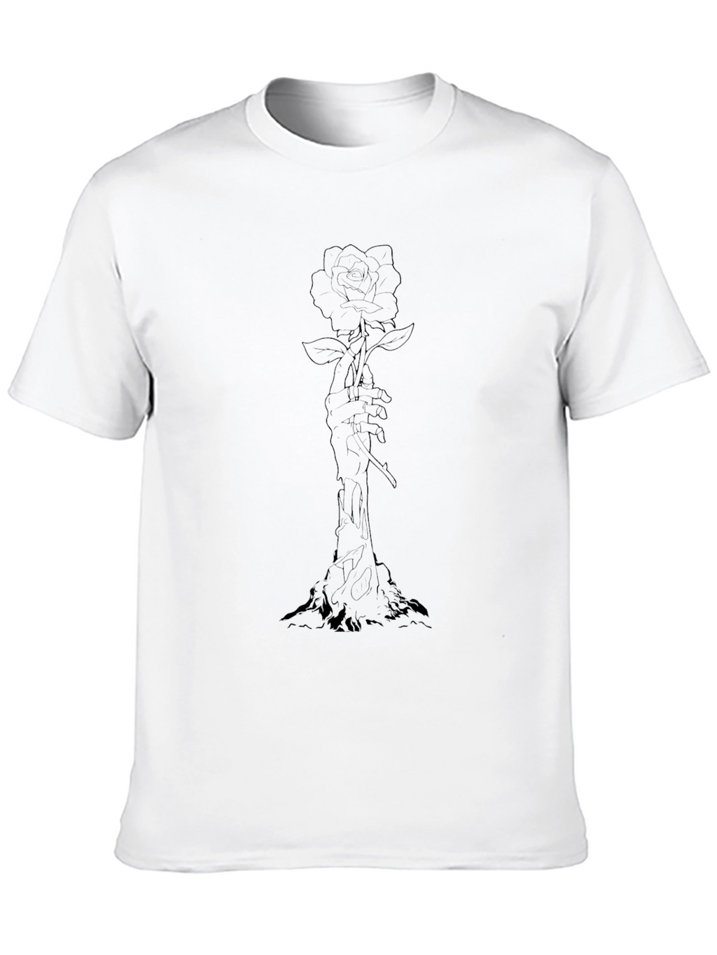 Rose Hand Graphic Black T-Shirt