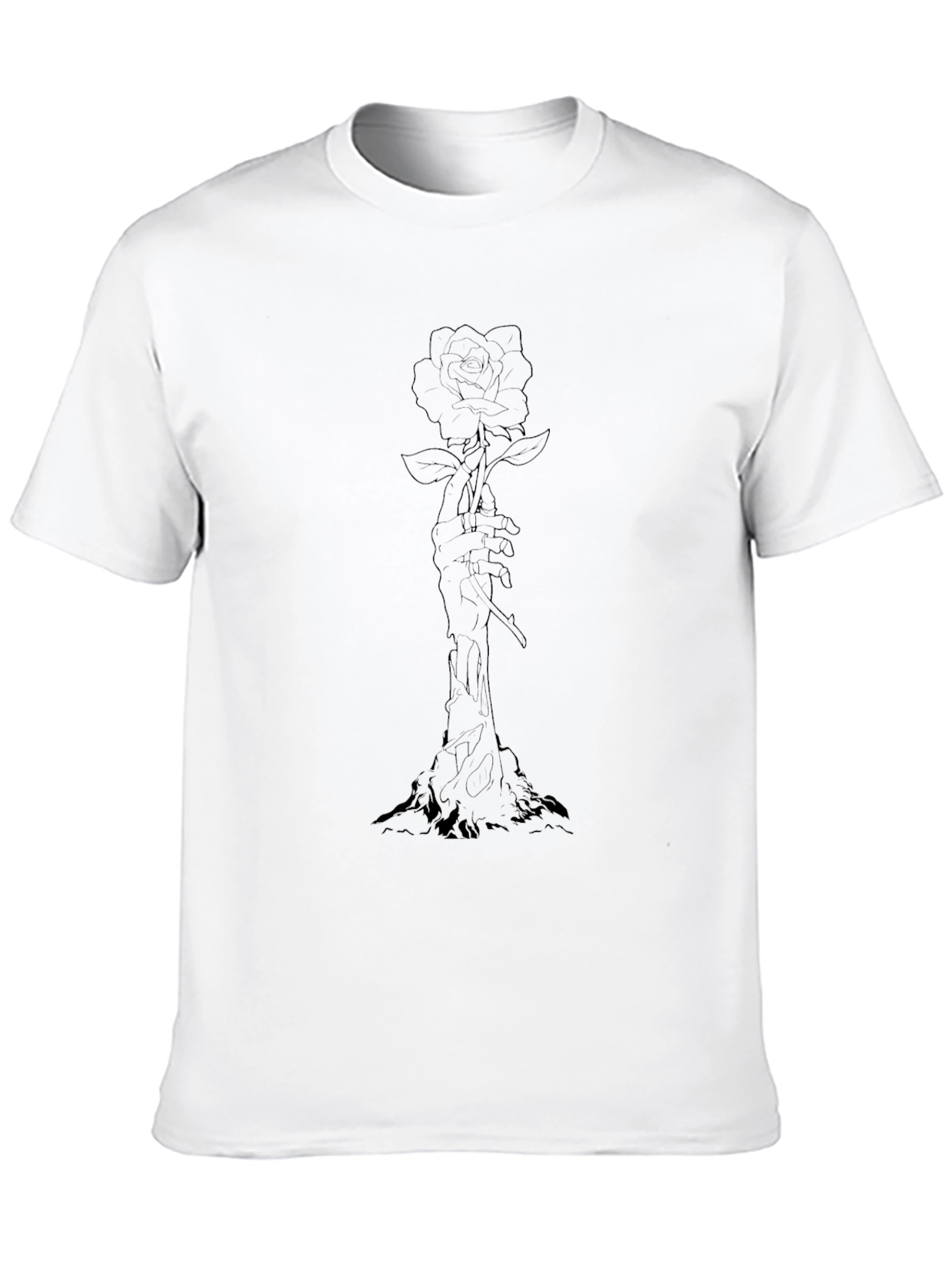 Rose Hand Graphic Black T-Shirt