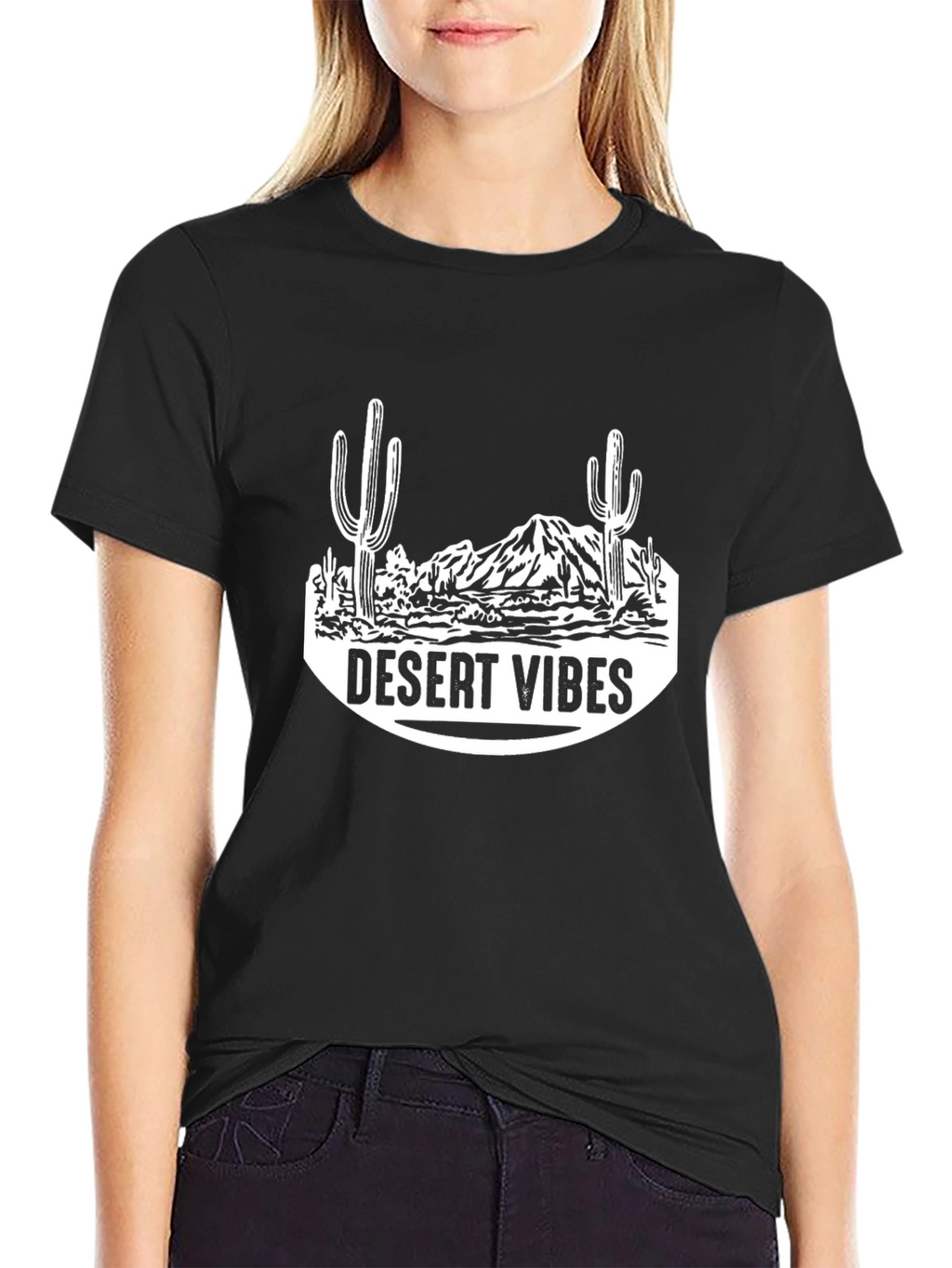 Desert Vibes Graphic T-Shirt - Black Casual Tee