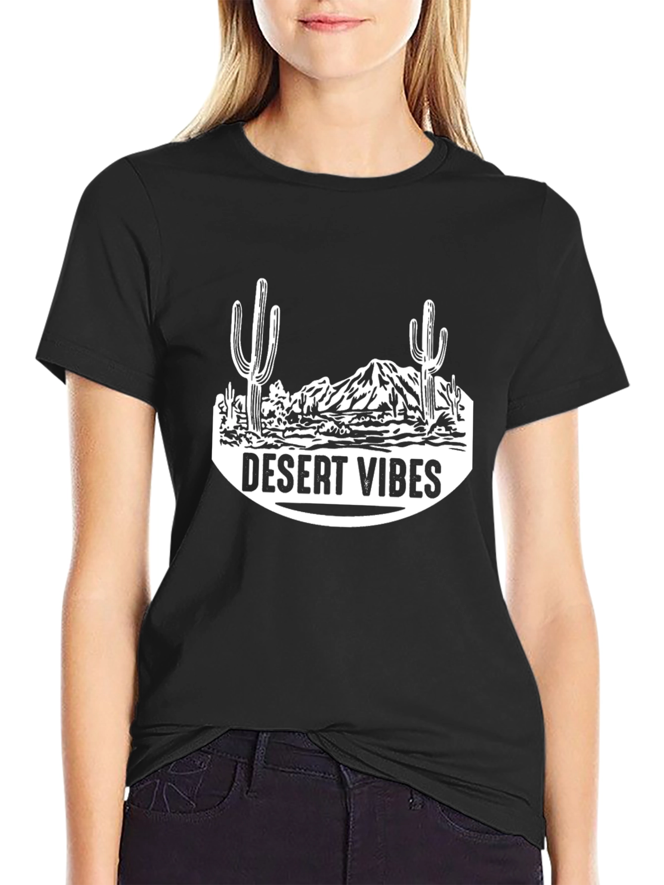 Desert Vibes Graphic T-Shirt - Black Casual Tee
