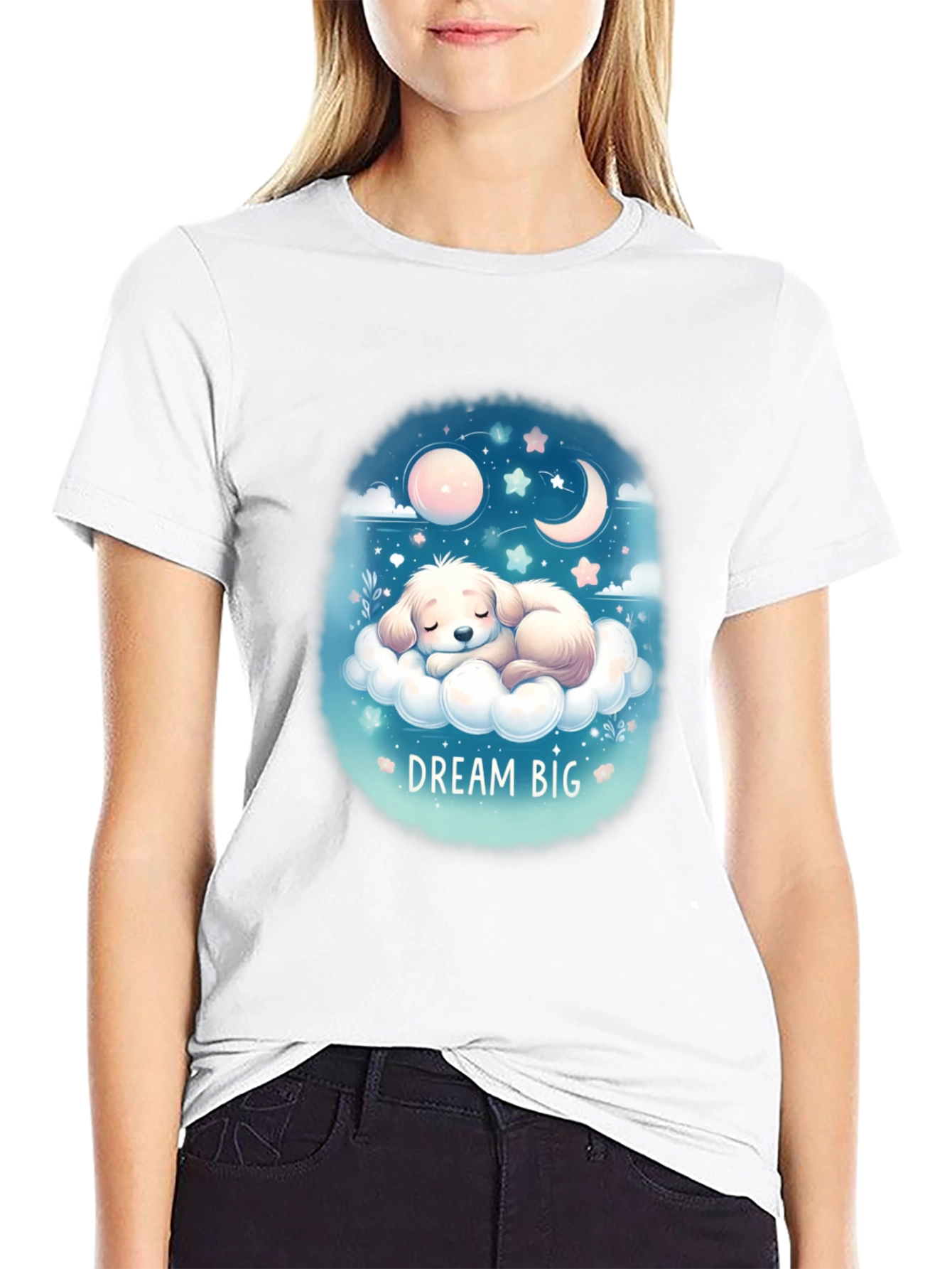 Dream Big Dog Tee - Cute Puppy Graphic T-Shirt