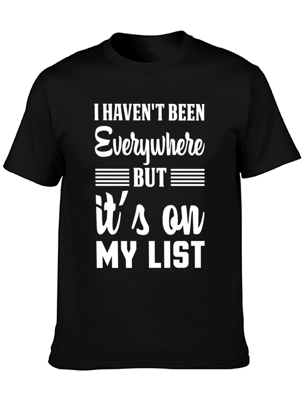 Travel List Graphic T-Shirt - Black