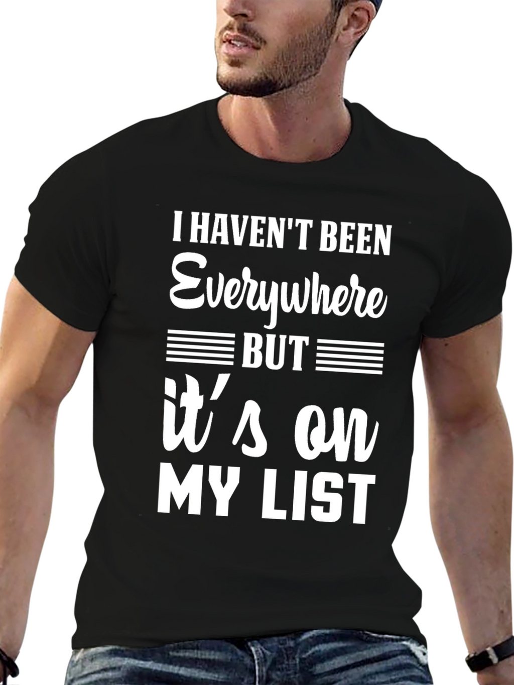 Travel List Graphic T-Shirt - Black