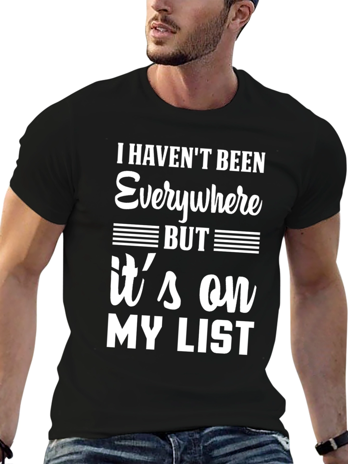 Travel List Graphic T-Shirt - Black