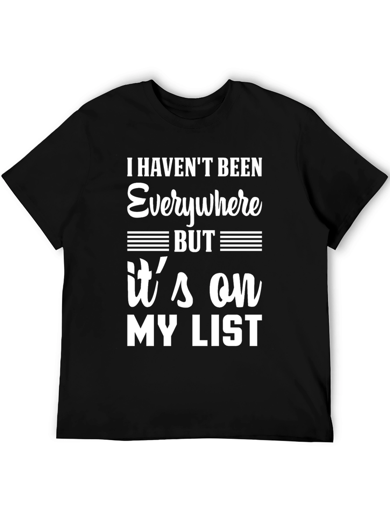 Travel List Graphic T-Shirt - Black