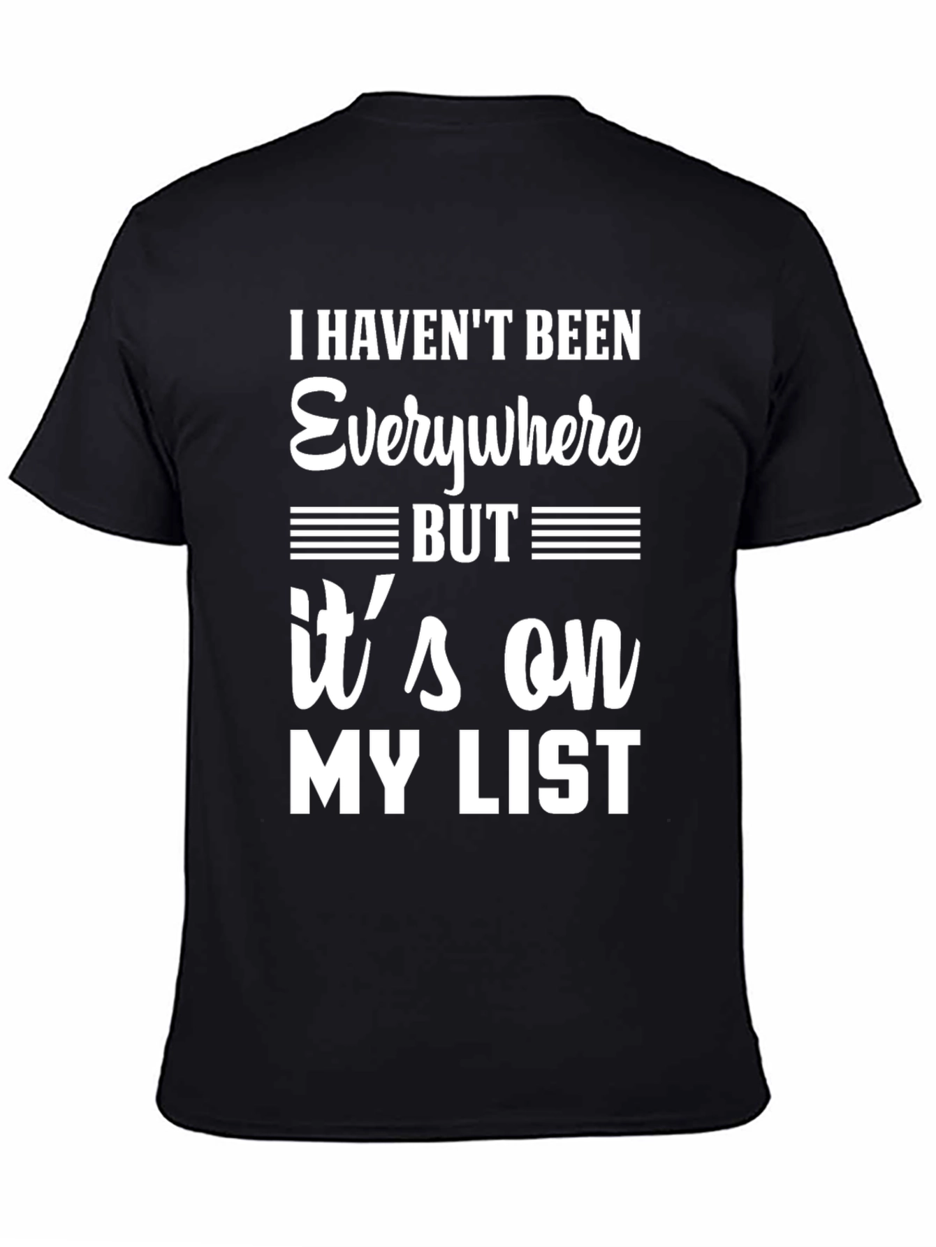 Travel List Graphic T-Shirt - Black