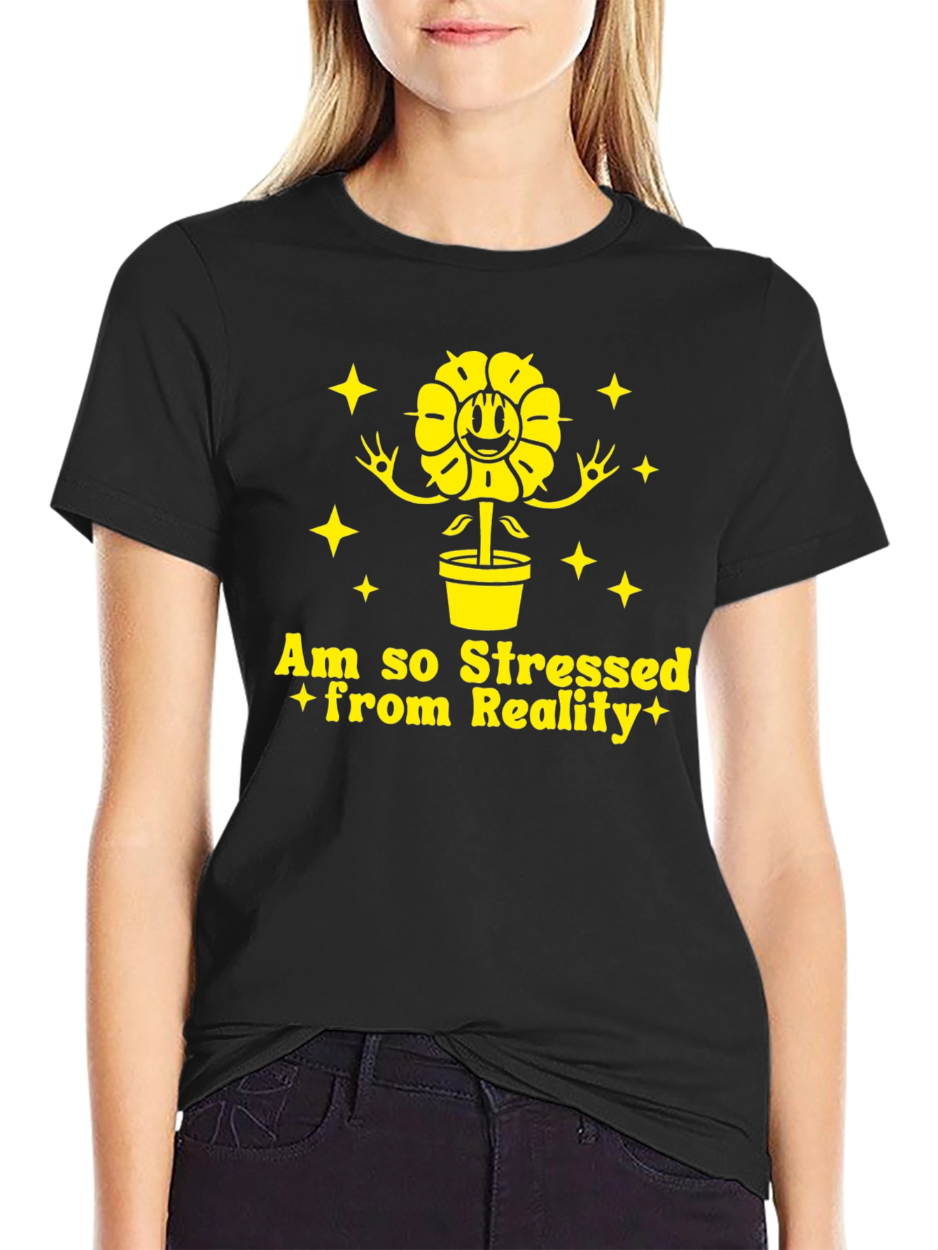 Stressed From Reality Black T-Shirt