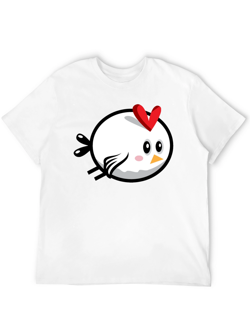 Cartoon Chicken Graphic Tee - Black Cotton T-Shirt