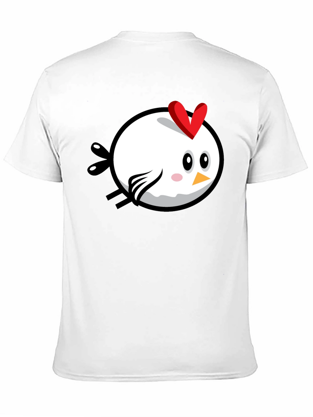 Cartoon Chicken Graphic Tee - Black Cotton T-Shirt