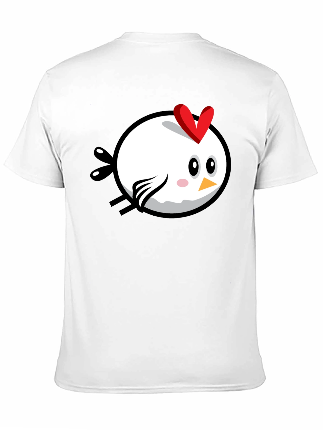 Cartoon Chicken Graphic Tee - Black Cotton T-Shirt