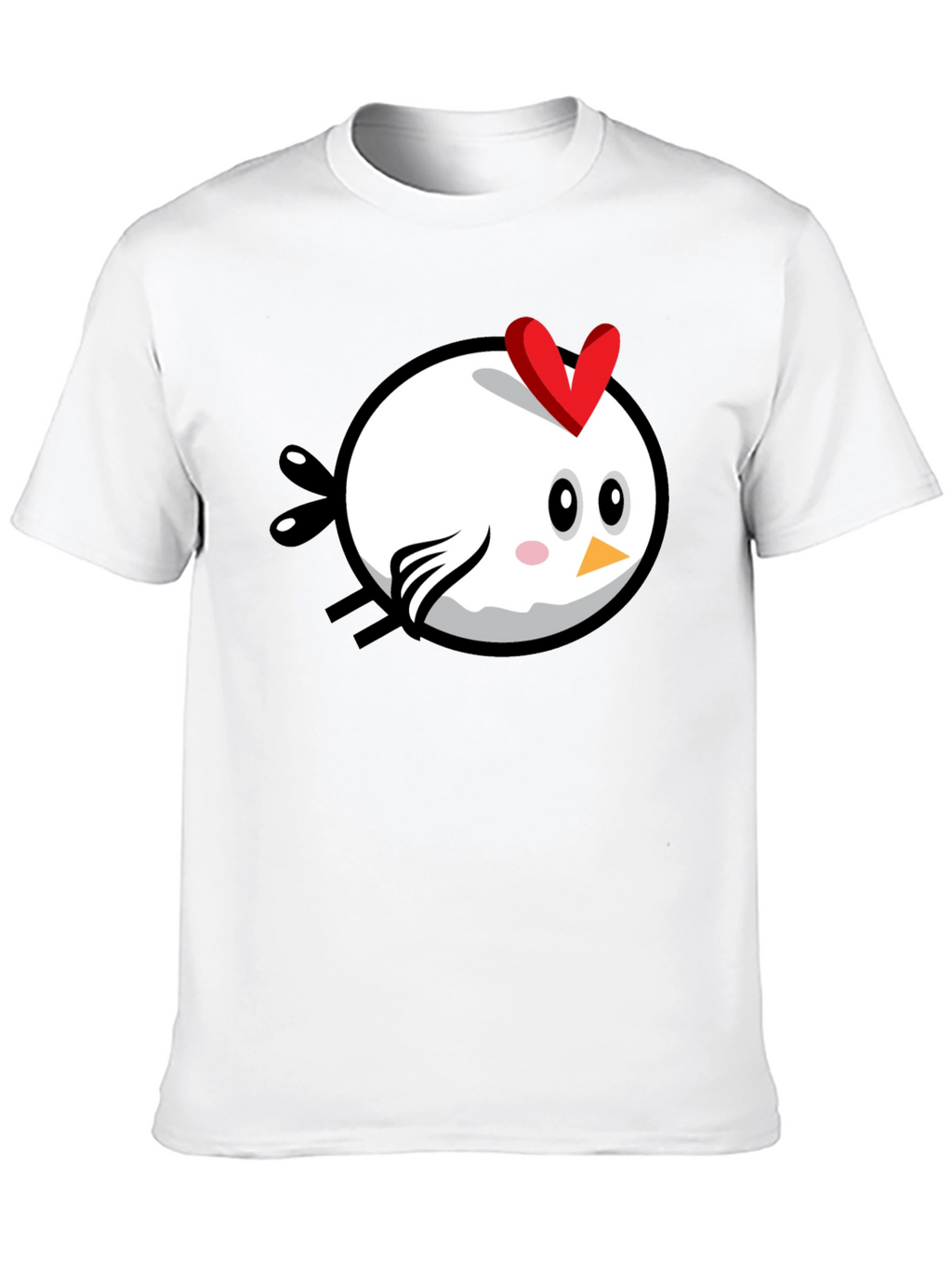 Cartoon Chicken Graphic Tee - Black Cotton T-Shirt