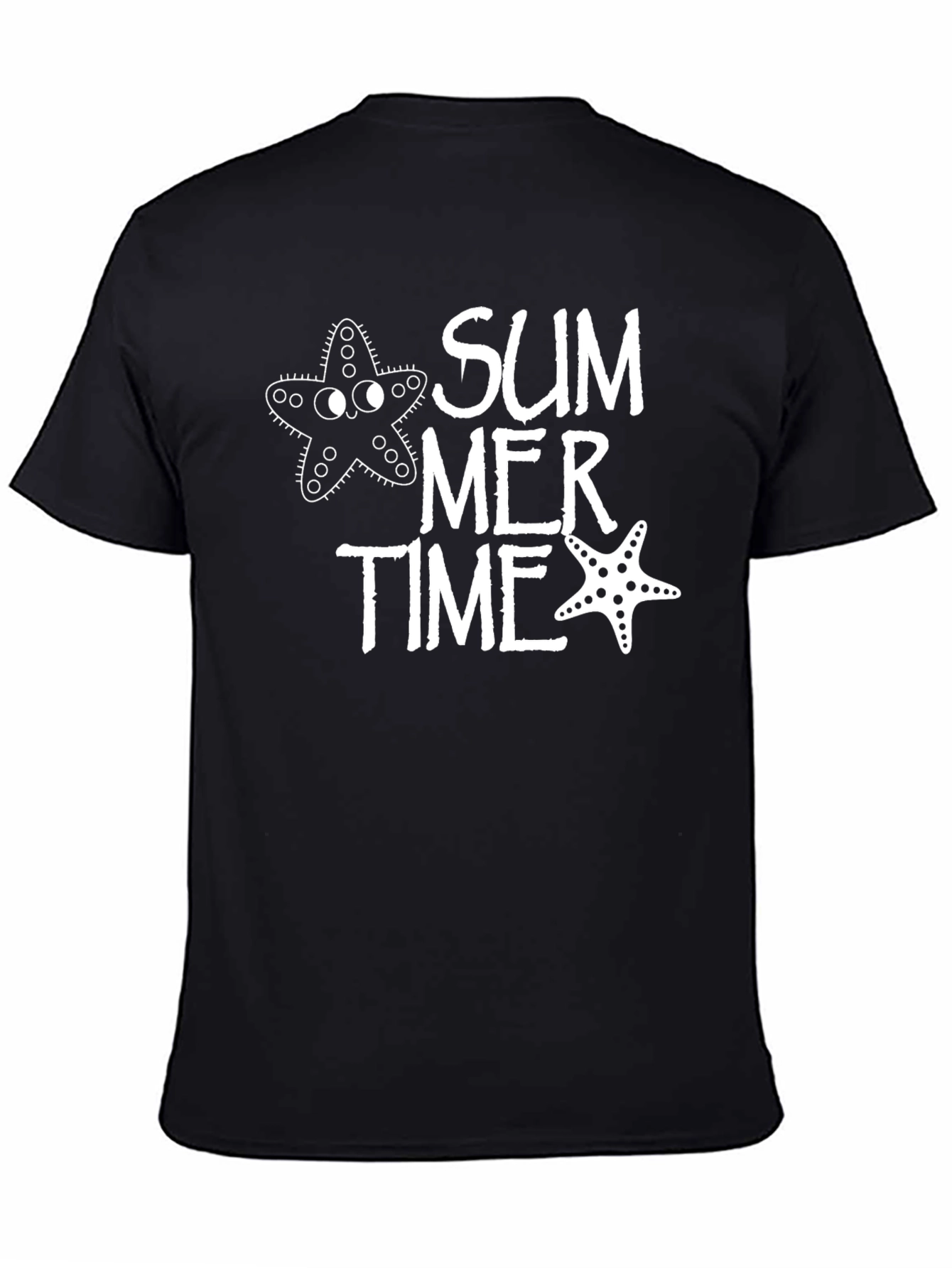 Summer Time Starfish Graphic Tee - Black