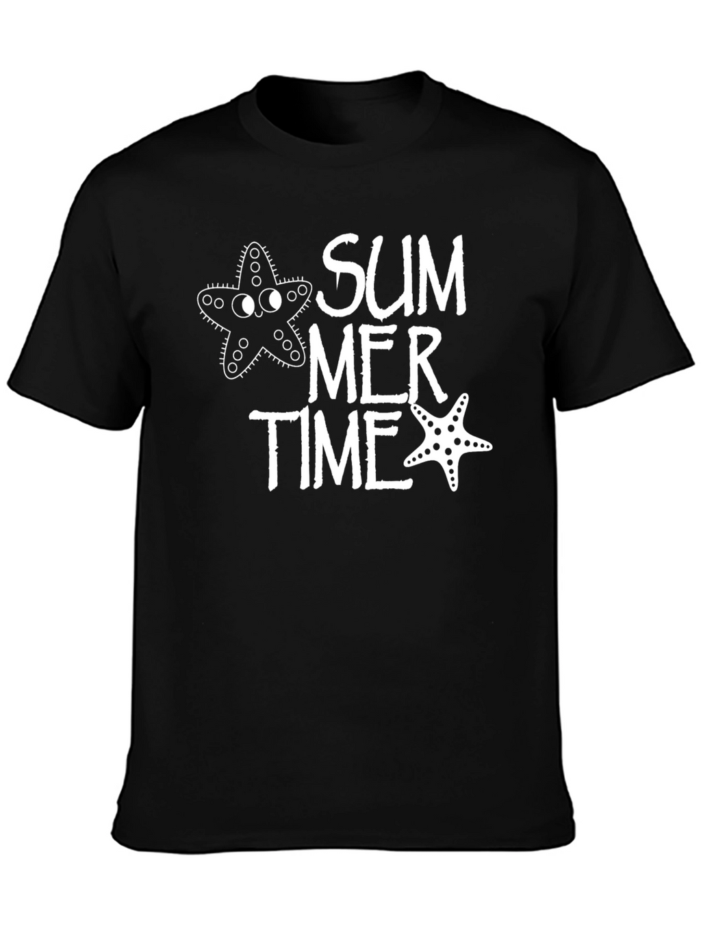 Summer Time Starfish Graphic Tee - Black