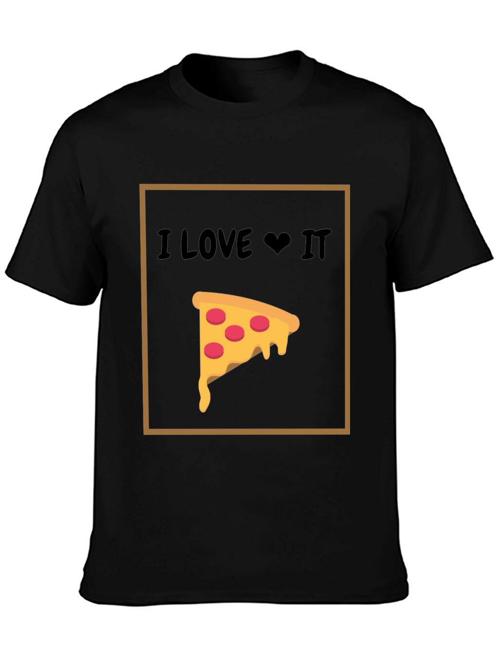 I Love Pizza T-Shirt - Black Cotton Graphic Tee