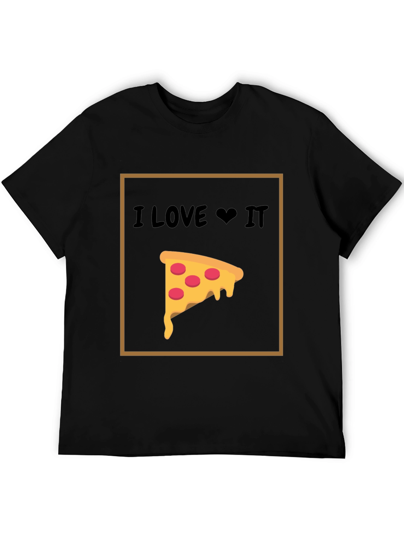 I Love Pizza T-Shirt - Black Cotton Graphic Tee