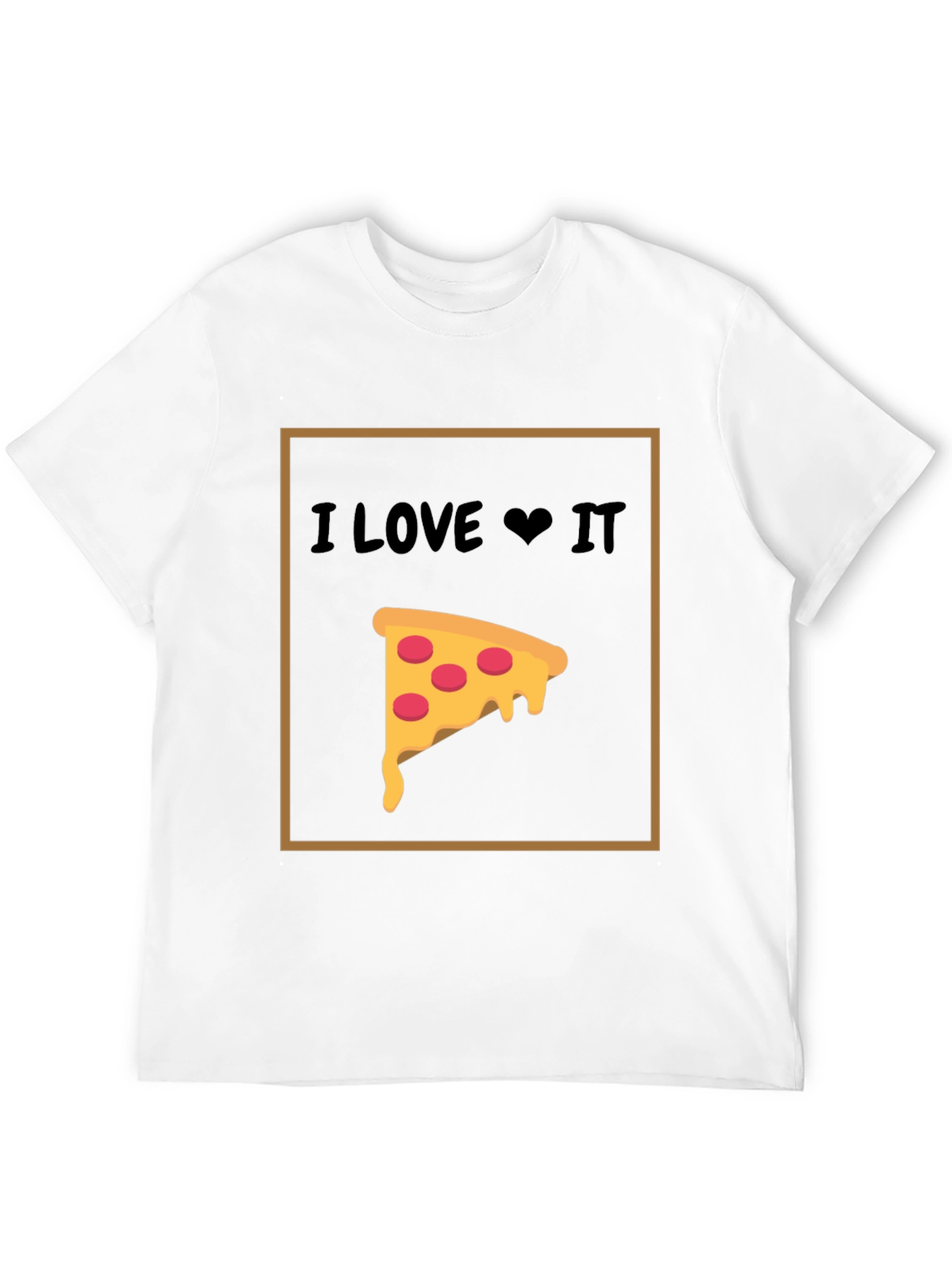 I Love Pizza T-Shirt - Black Cotton Graphic Tee