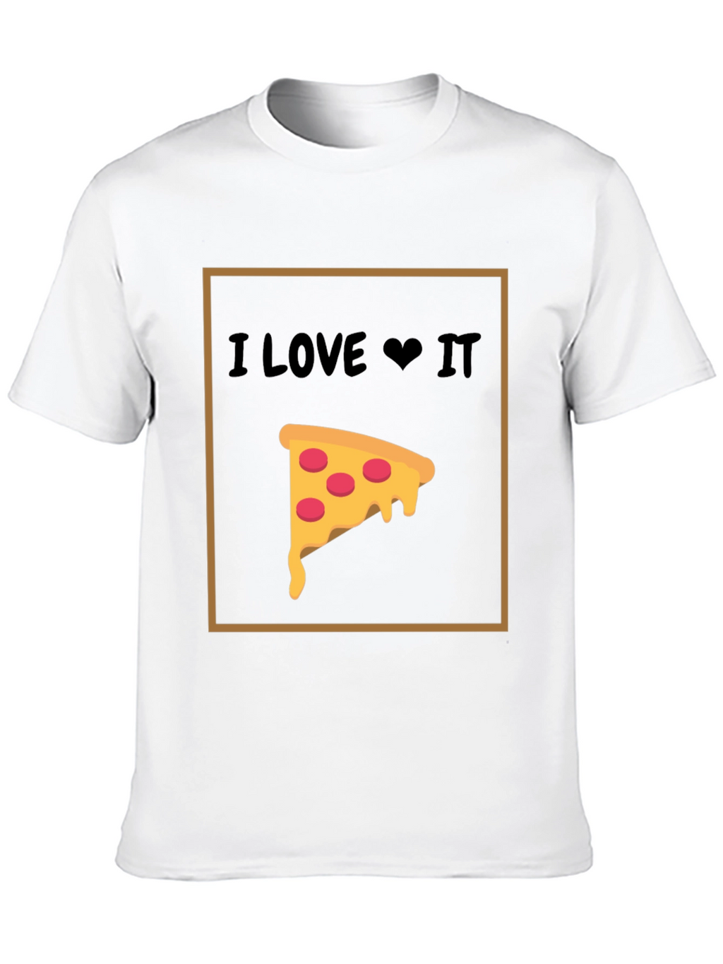 I Love Pizza T-Shirt - Black Cotton Graphic Tee