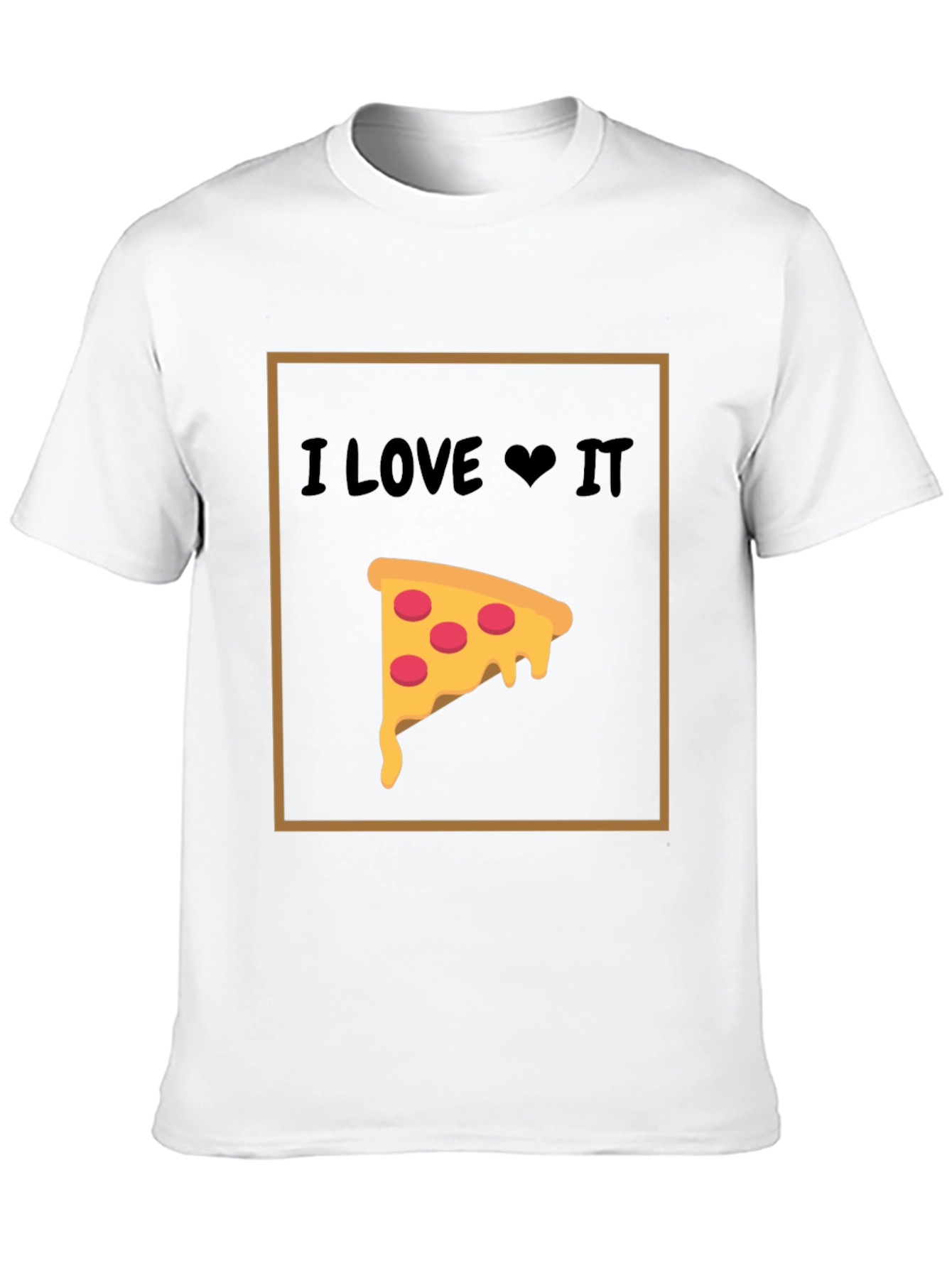 I Love Pizza T-Shirt - Black Cotton Graphic Tee
