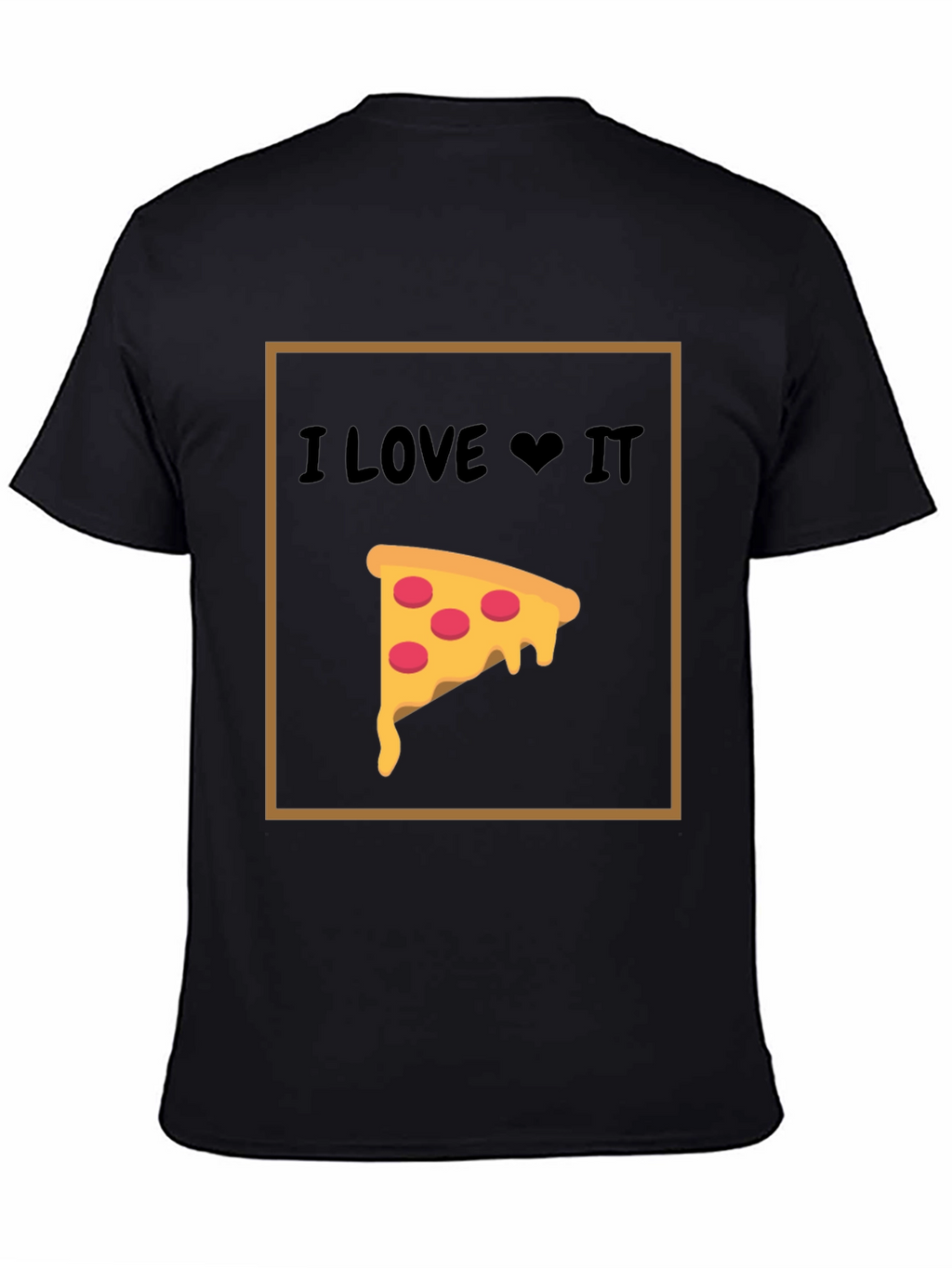 I Love Pizza T-Shirt - Black Cotton Graphic Tee