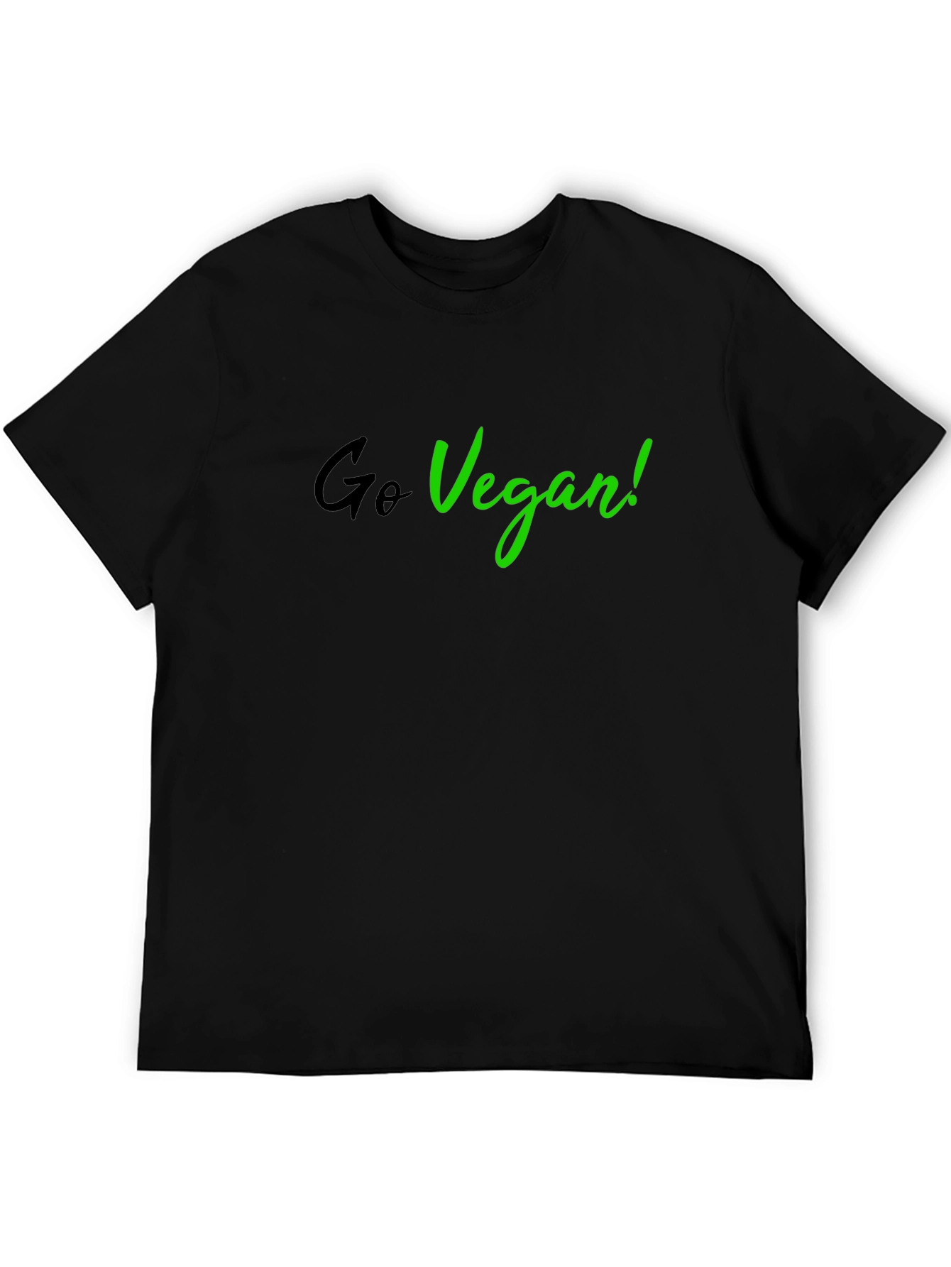 Go Vegan Black T-Shirt - Stylish Vegan Statement Tee