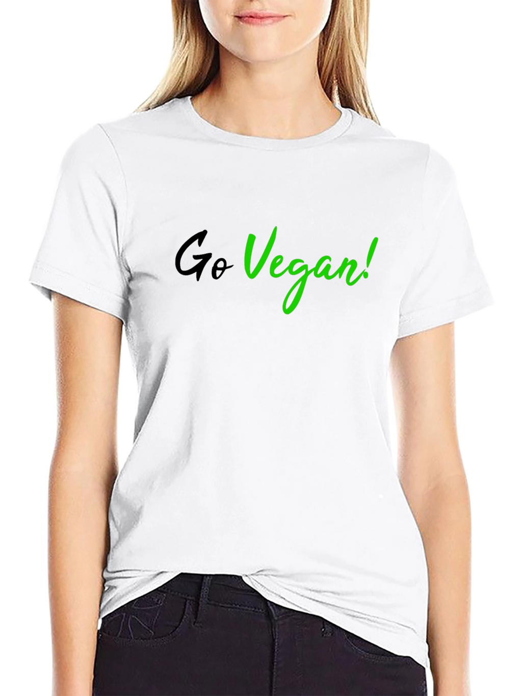 Go Vegan Black T-Shirt - Stylish Vegan Statement Tee