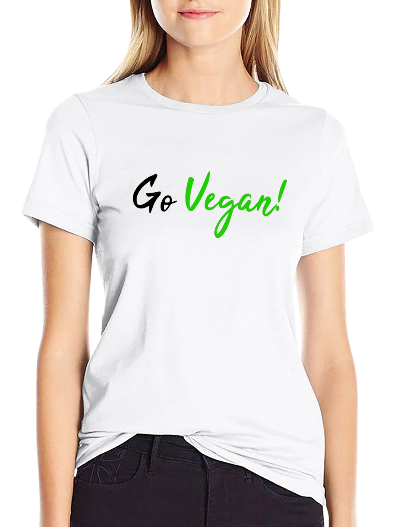 Go Vegan Black T-Shirt - Stylish Vegan Statement Tee