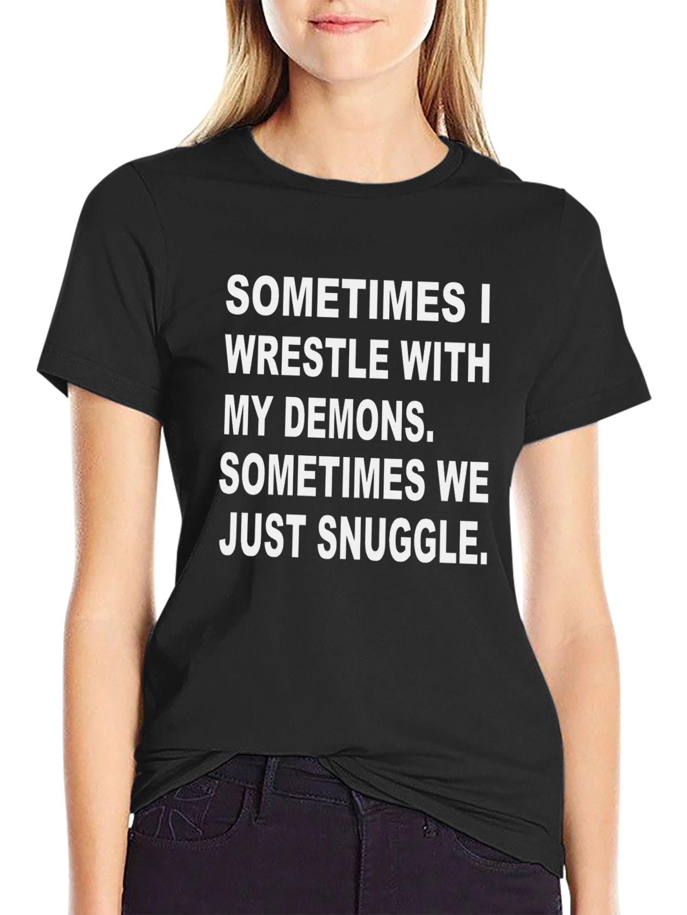 Wrestle Demons Snuggle Graphic T-Shirt