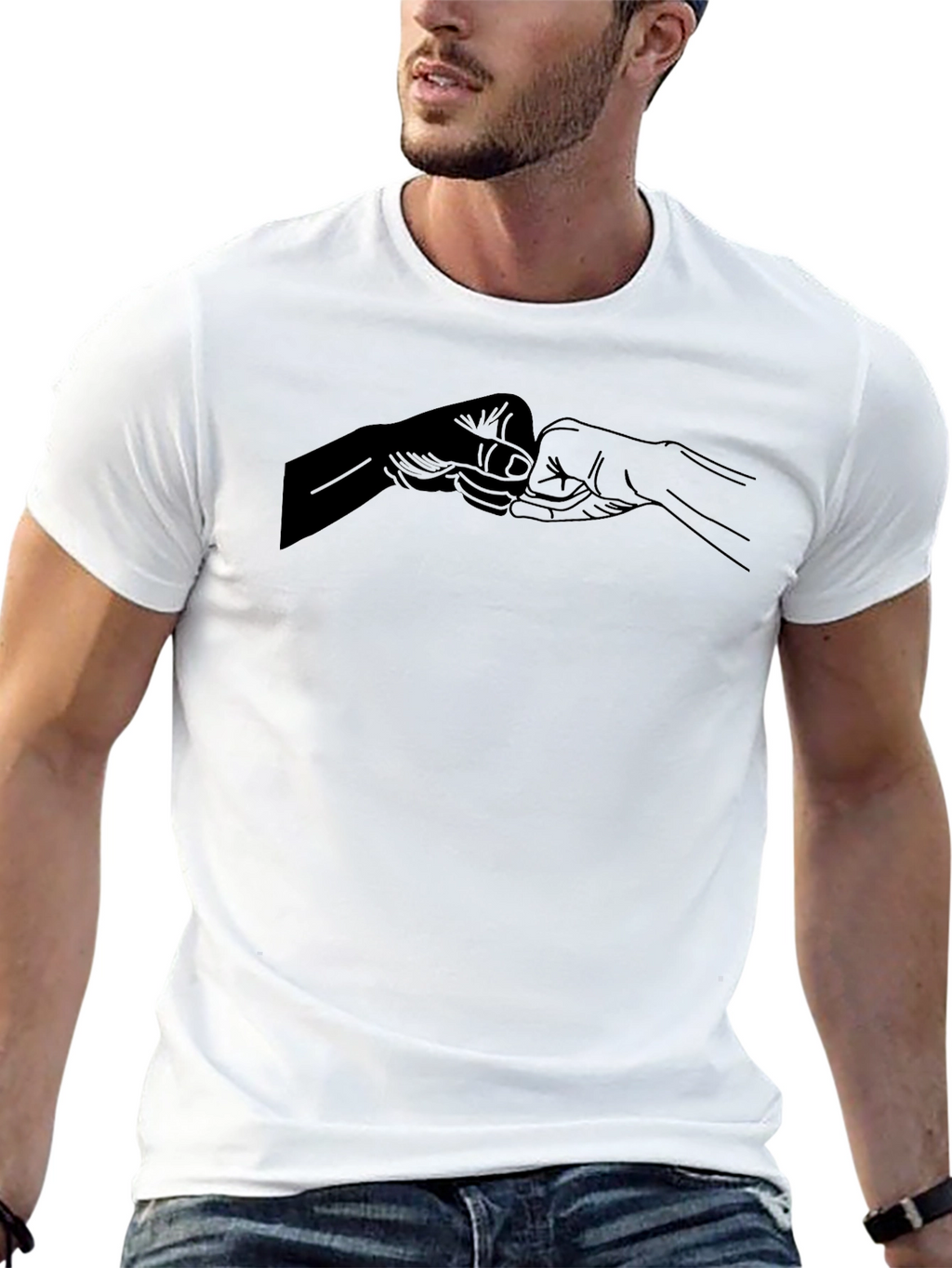 Fist Bump Graphic Black T-Shirt