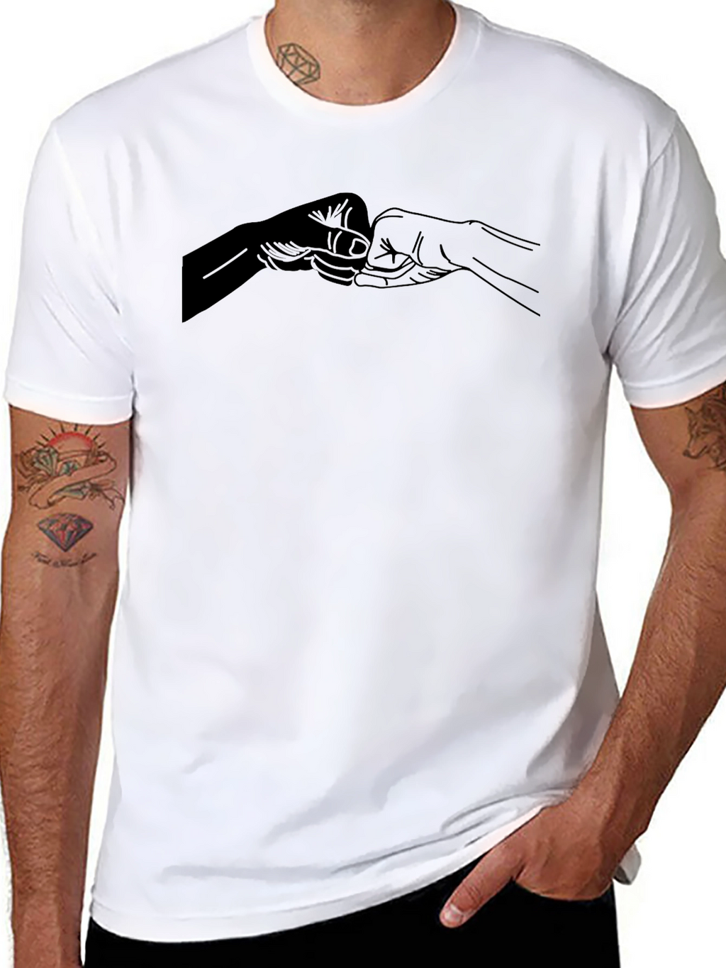 Fist Bump Graphic Black T-Shirt