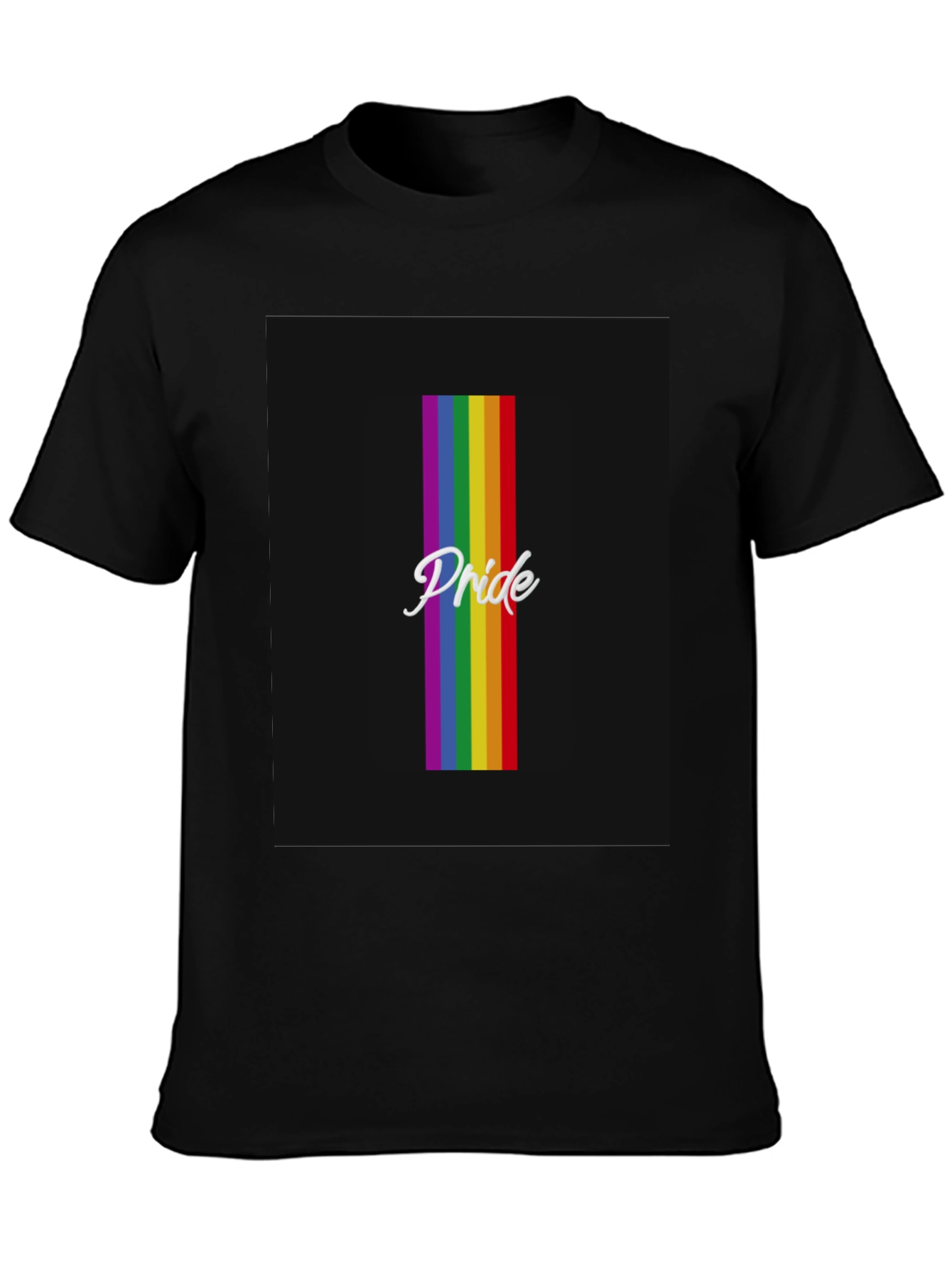 Pride Rainbow Striped T-Shirt - Black