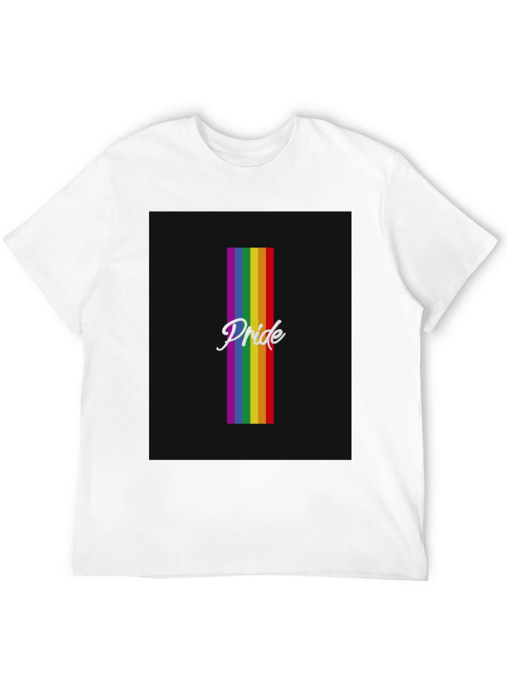 Pride Rainbow Striped T-Shirt - Black