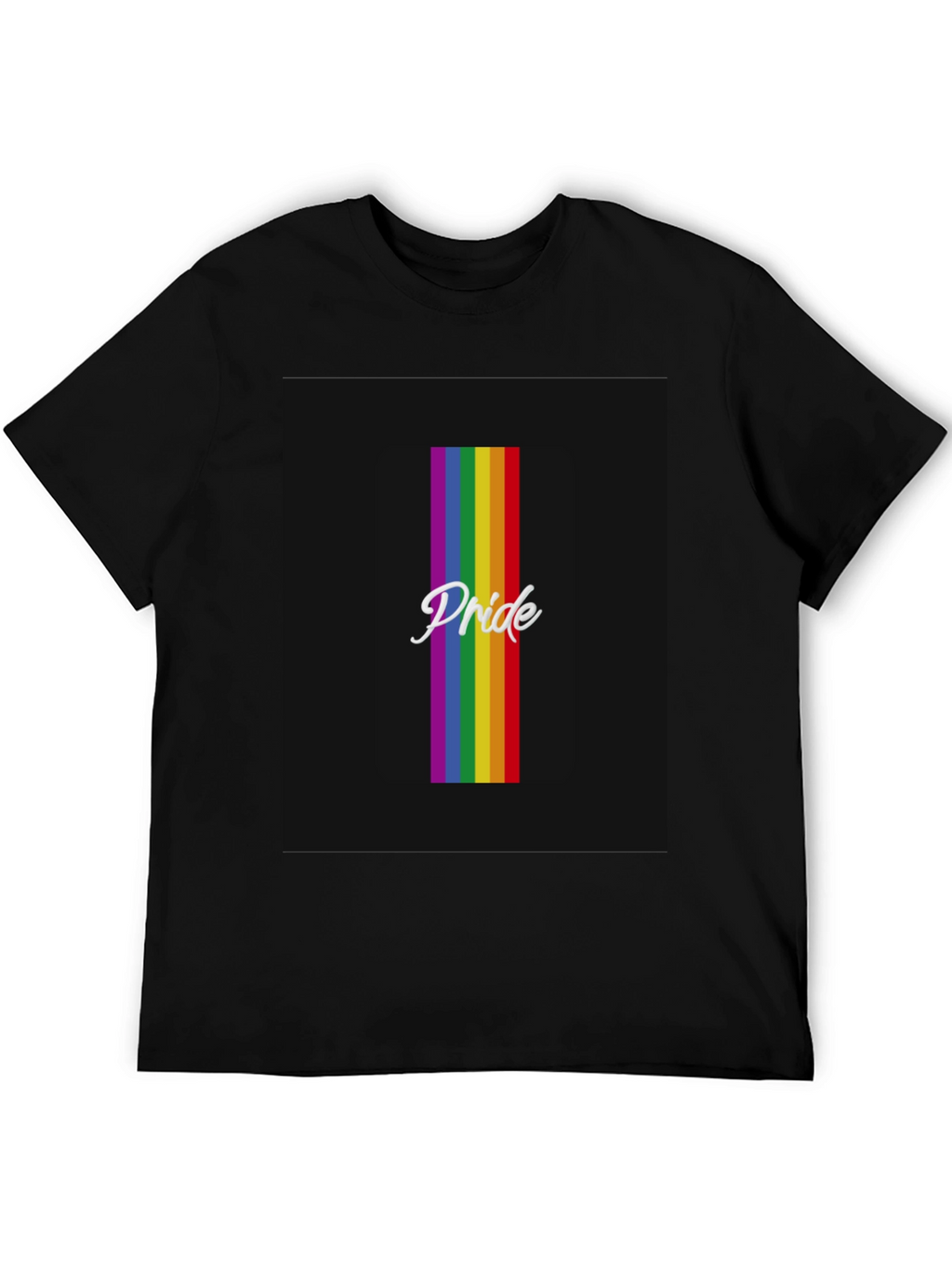 Pride Rainbow Striped T-Shirt - Black