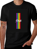 Pride Rainbow Striped T-Shirt - Black