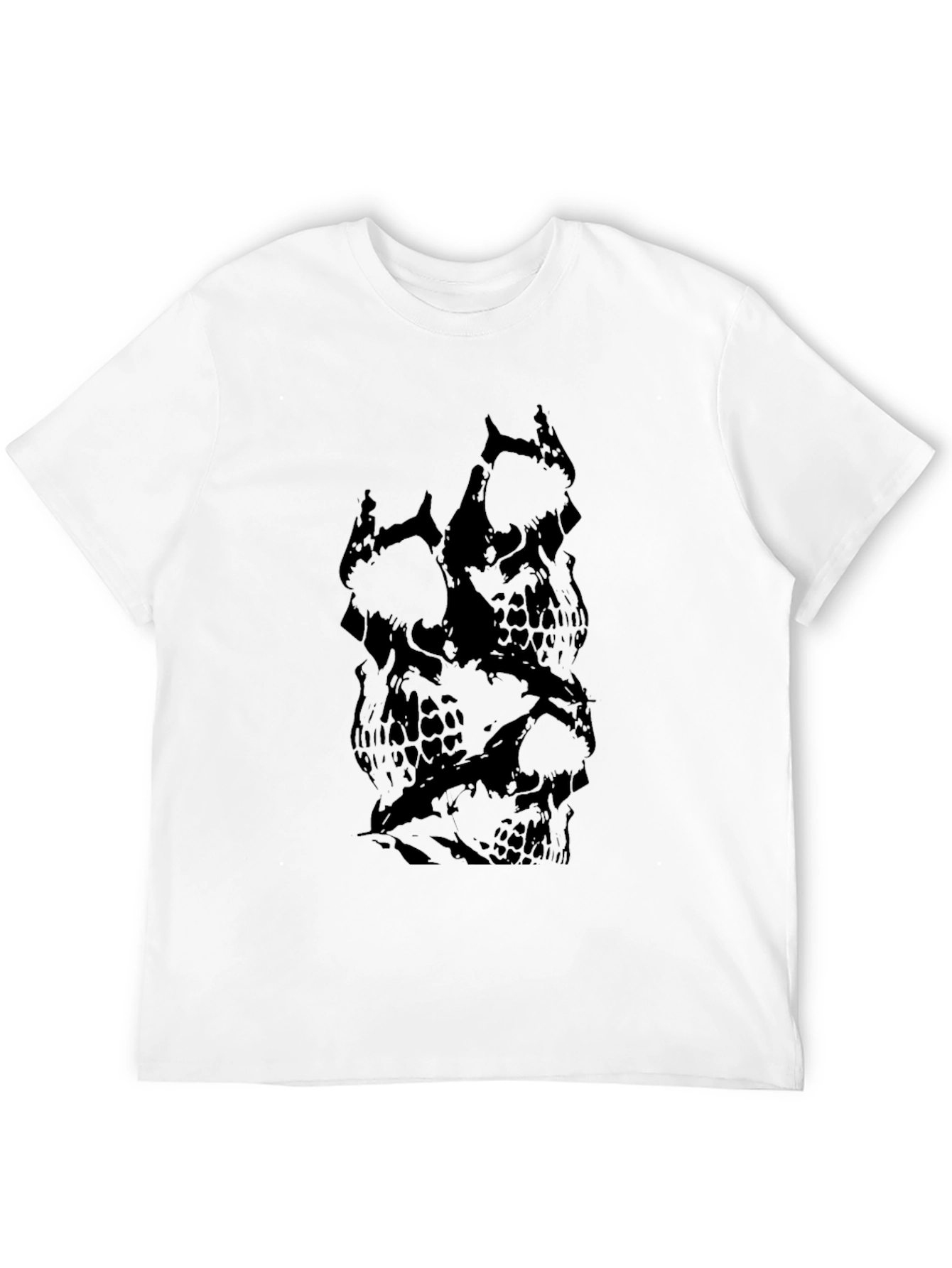Mens Black Skull Graphic Print T-Shirt