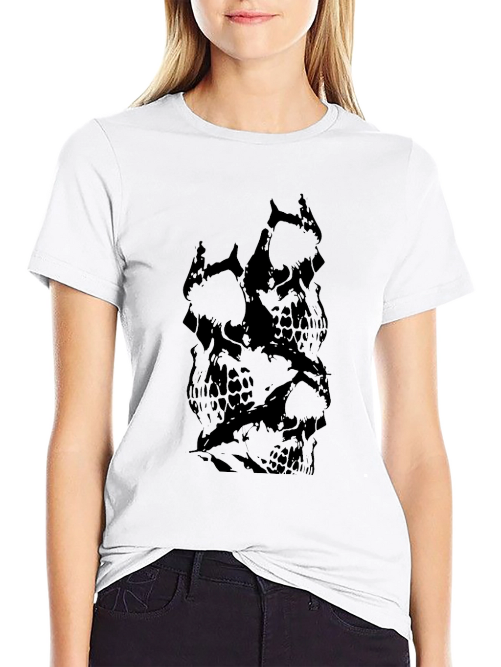 Mens Black Skull Graphic Print T-Shirt