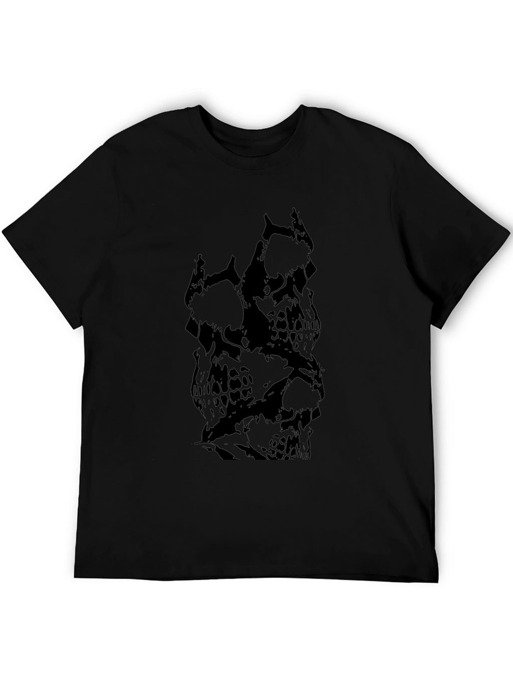 Mens Black Skull Graphic Print T-Shirt