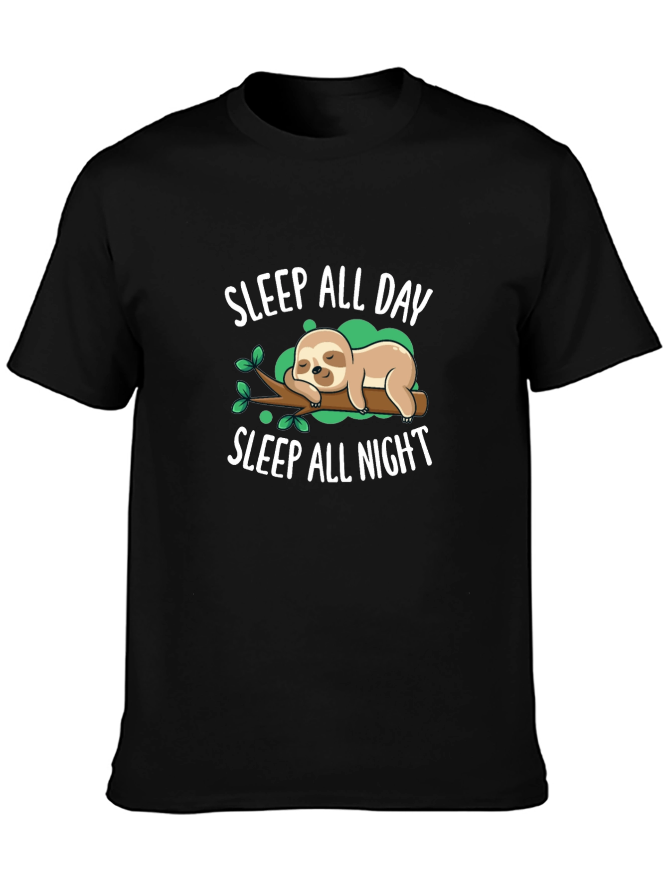 Sleep All Day Sloth Graphic T-Shirt