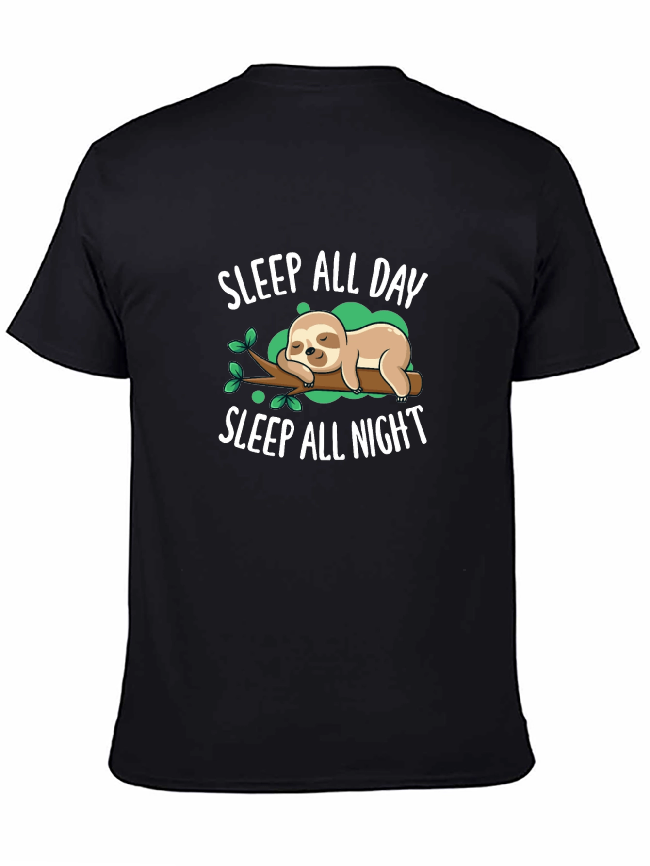 Sleep All Day Sloth Graphic T-Shirt