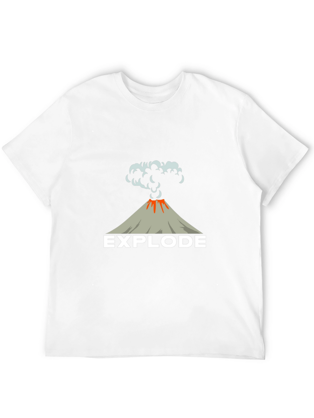 Explode Volcano Graphic Tee - Black Cotton T-Shirt