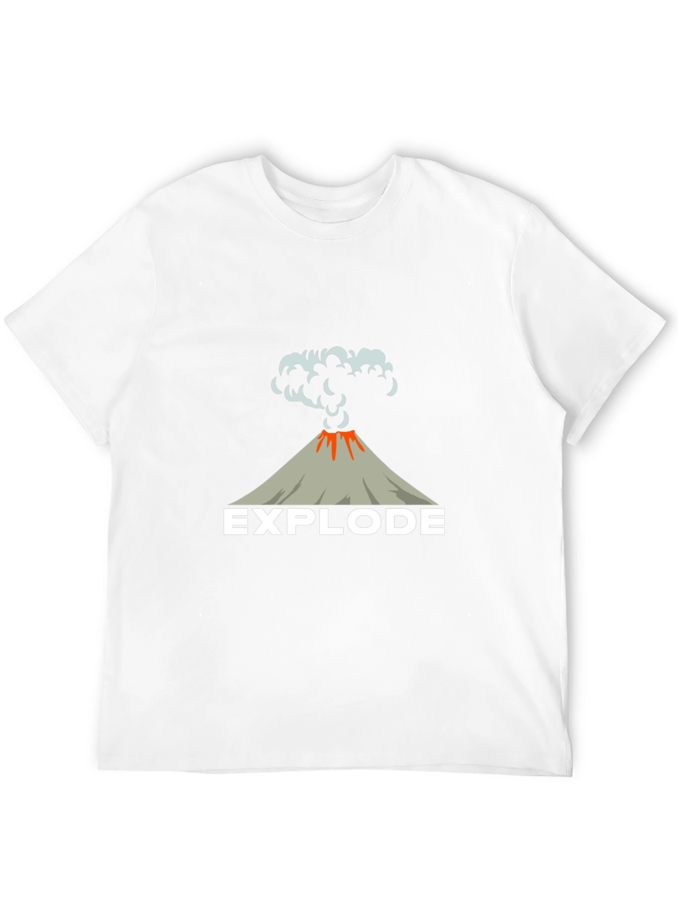 Explode Volcano Graphic Tee - Black Cotton T-Shirt