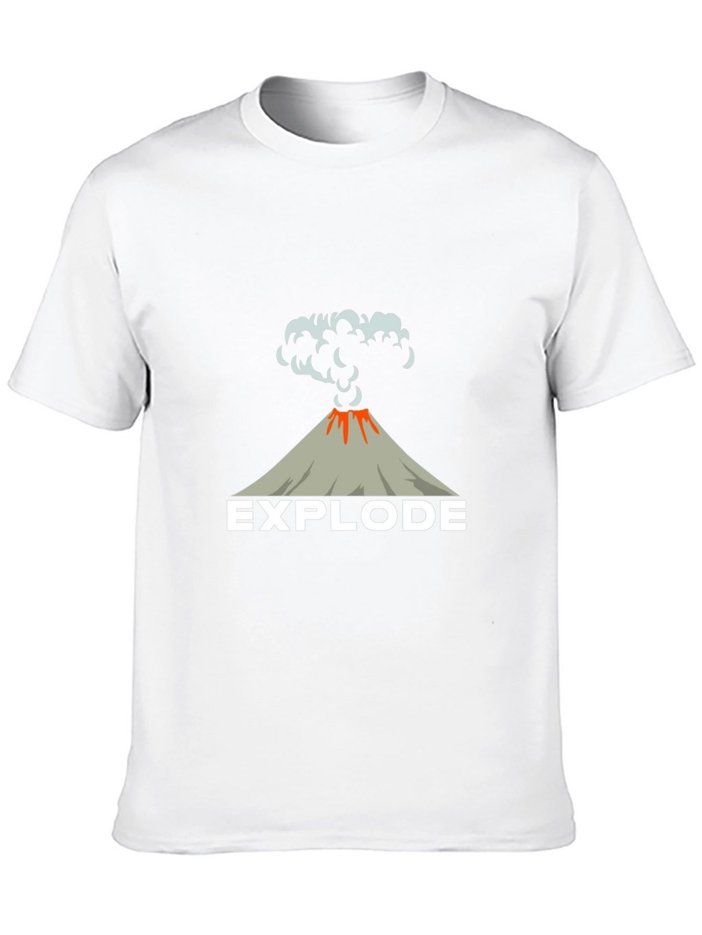 Explode Volcano Graphic Tee - Black Cotton T-Shirt