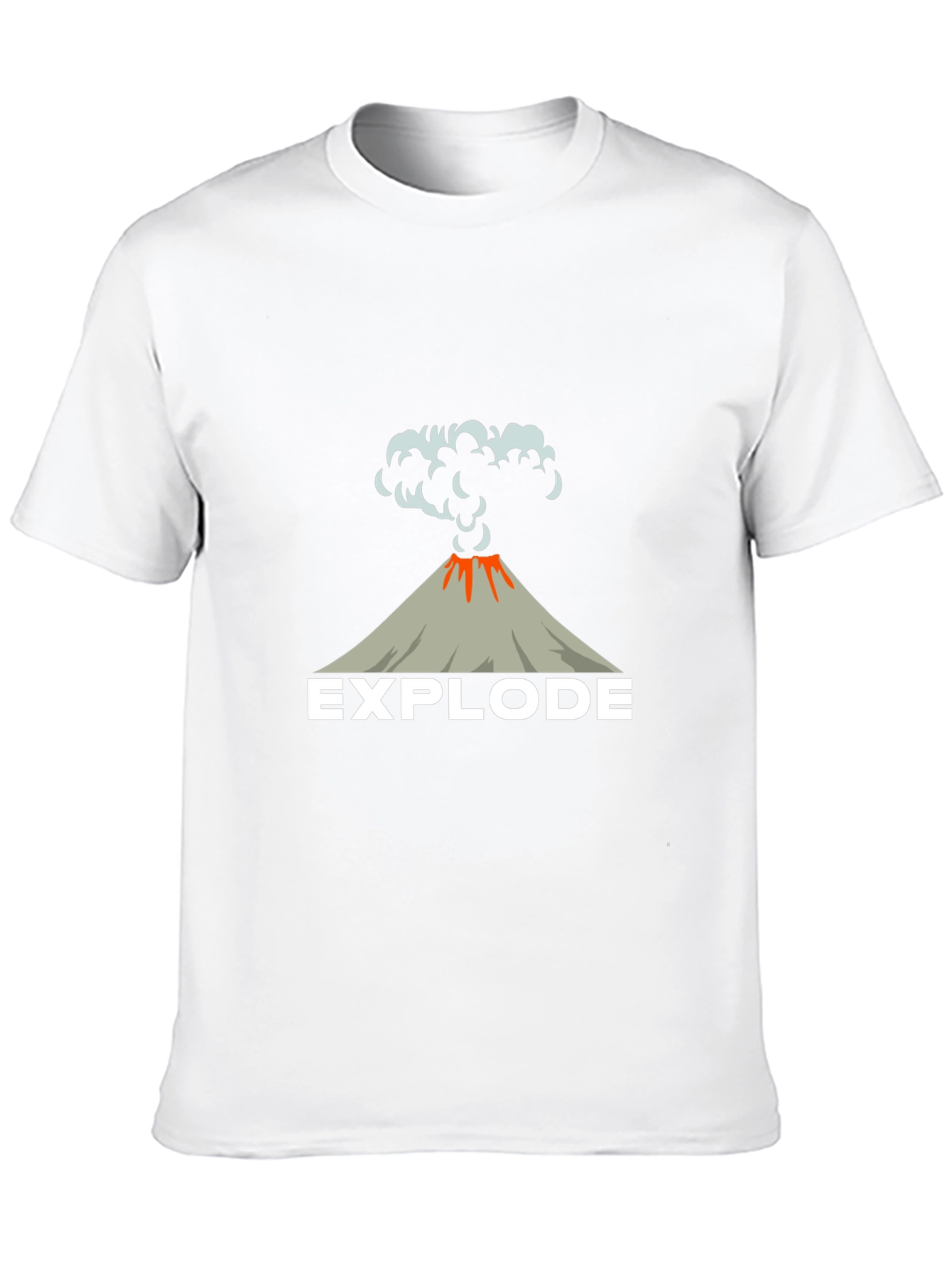 Explode Volcano Graphic Tee - Black Cotton T-Shirt