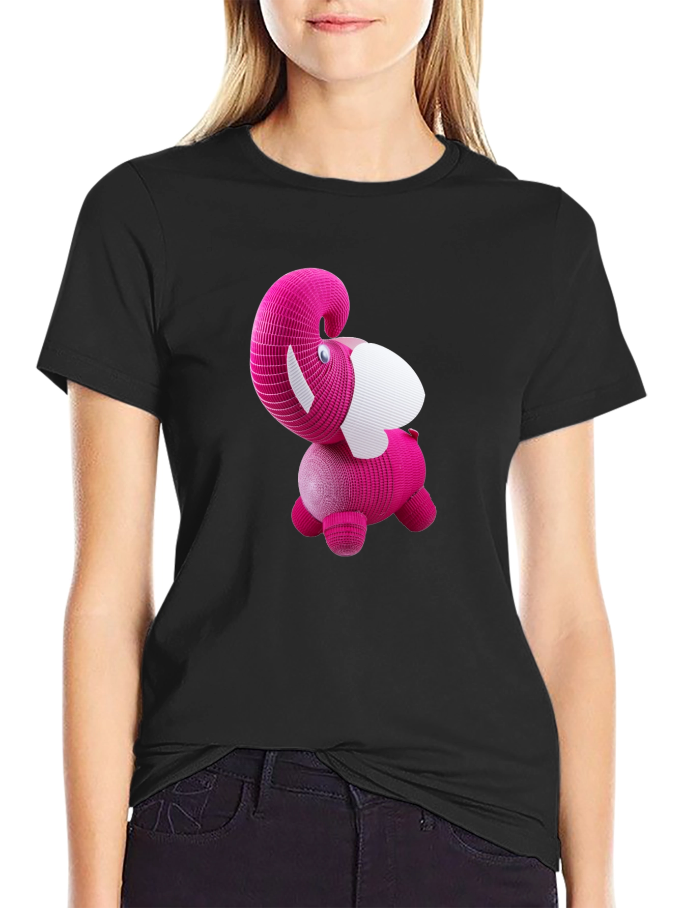 Pink Elephant Tee - Unique Graphic Design