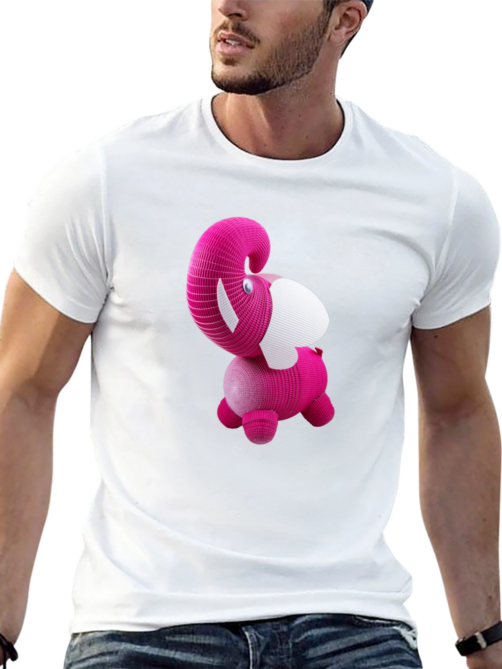 Pink Elephant Tee - Unique Graphic Design
