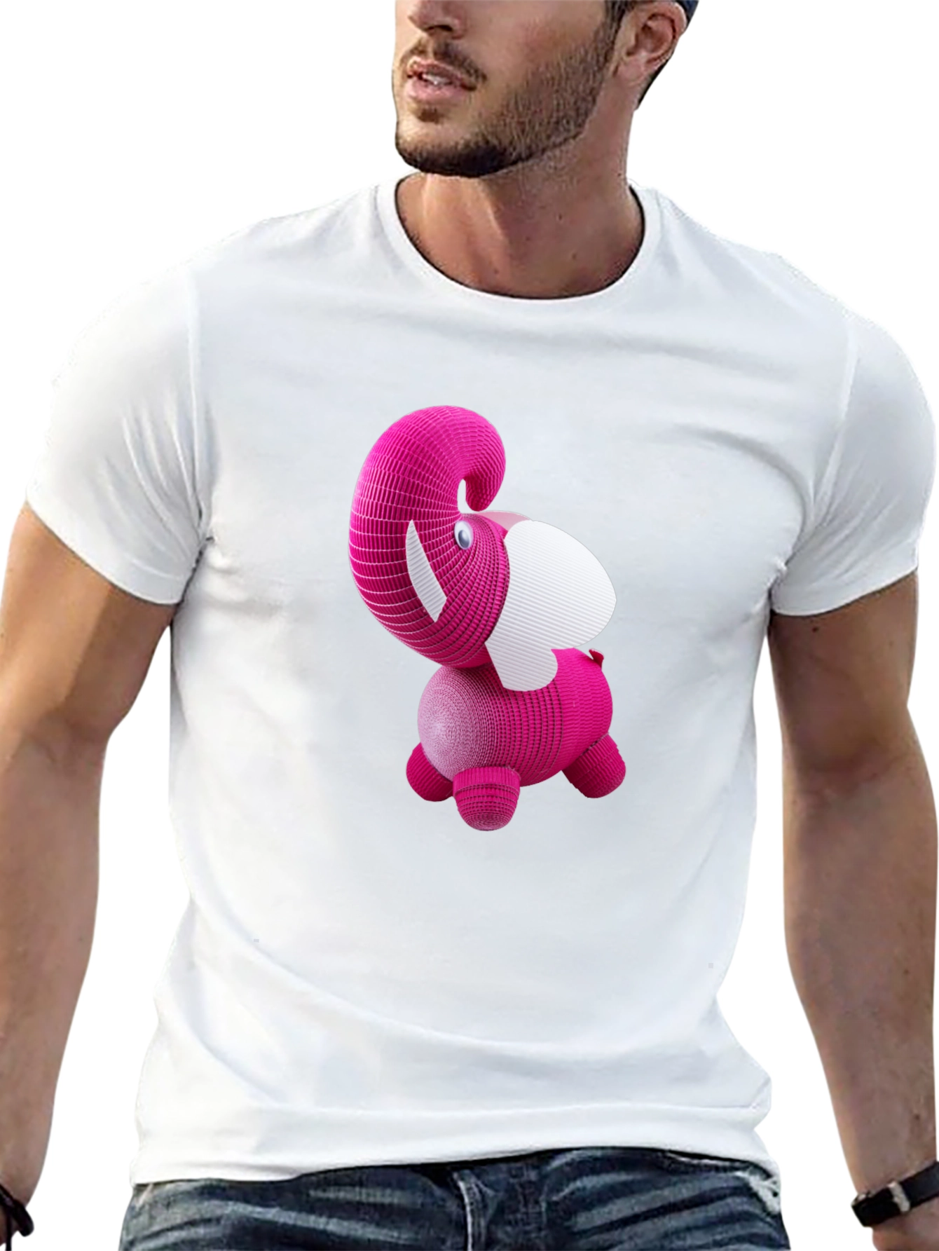 Pink Elephant Tee - Unique Graphic Design