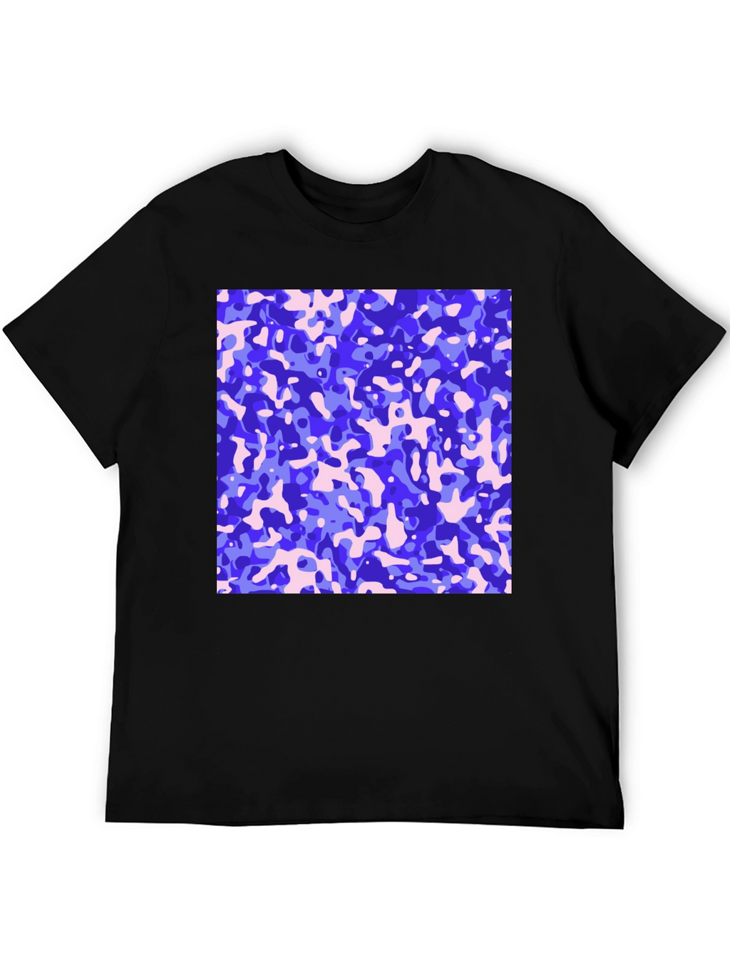 Abstract Camo Print Mens Black T-Shirt