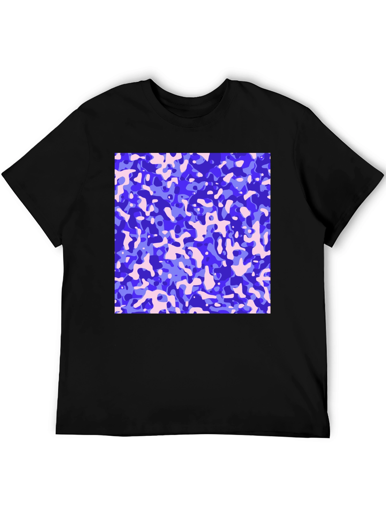 Abstract Camo Print Mens Black T-Shirt