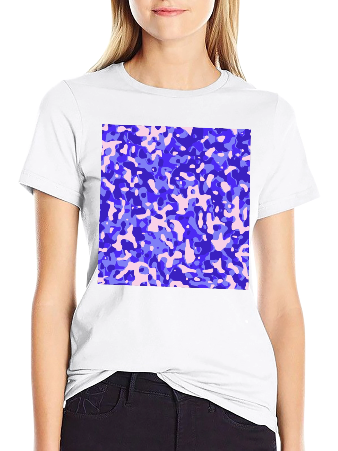 Abstract Camo Print Mens Black T-Shirt
